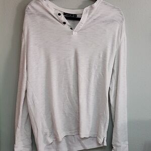 White Apt. 9 button henley
